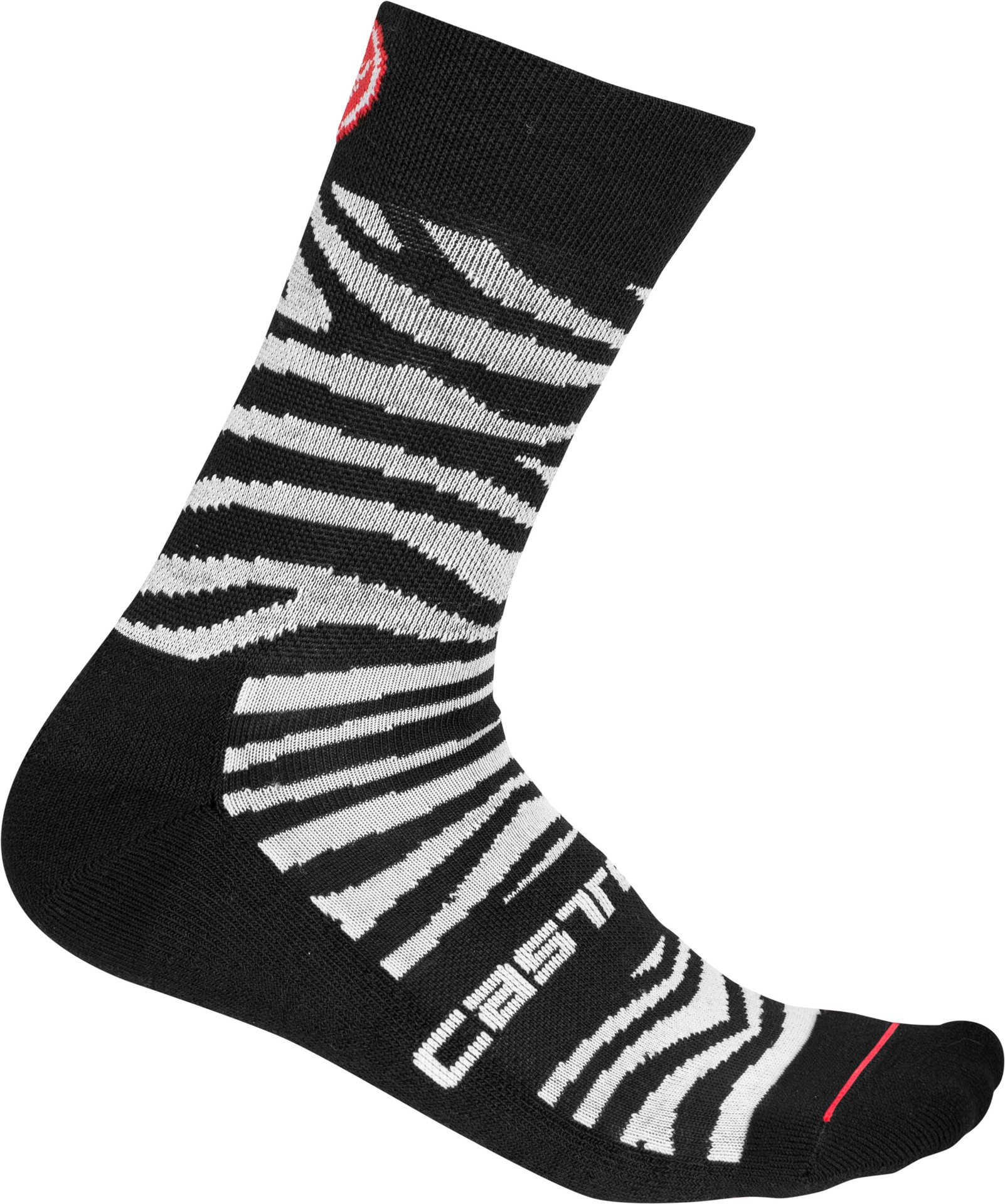 Castelli safari 15 chaussettes de cyclisme femme zebra noir blanc