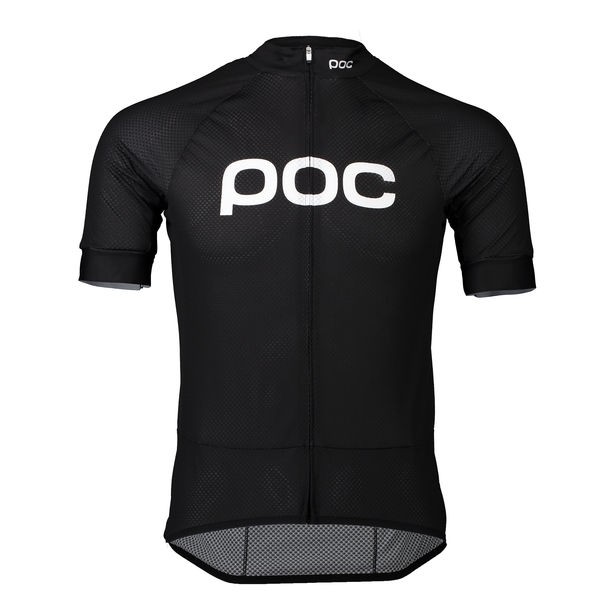 Poc essential road logo maillot de cyclisme manches courtes uranium noir