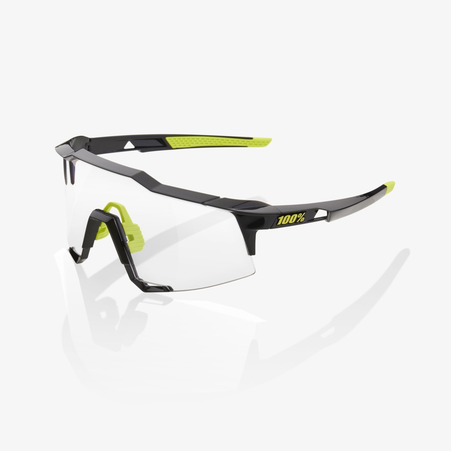 100% speedcraft lunettes de cyclisme gloss noir - photochromic lentille