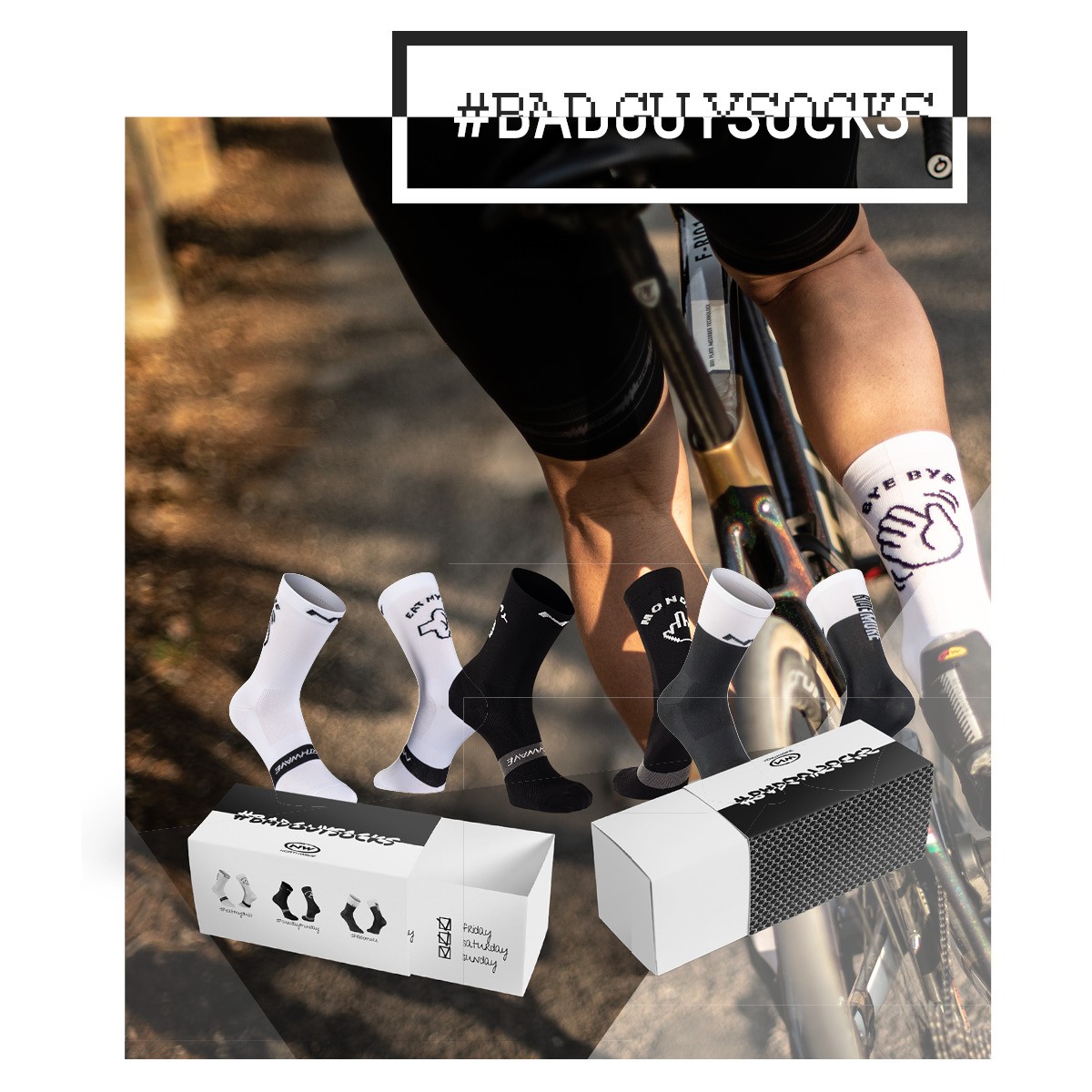 Northwave #badguysocks Chaussettes de Cyclisme GiftBox - Black / White