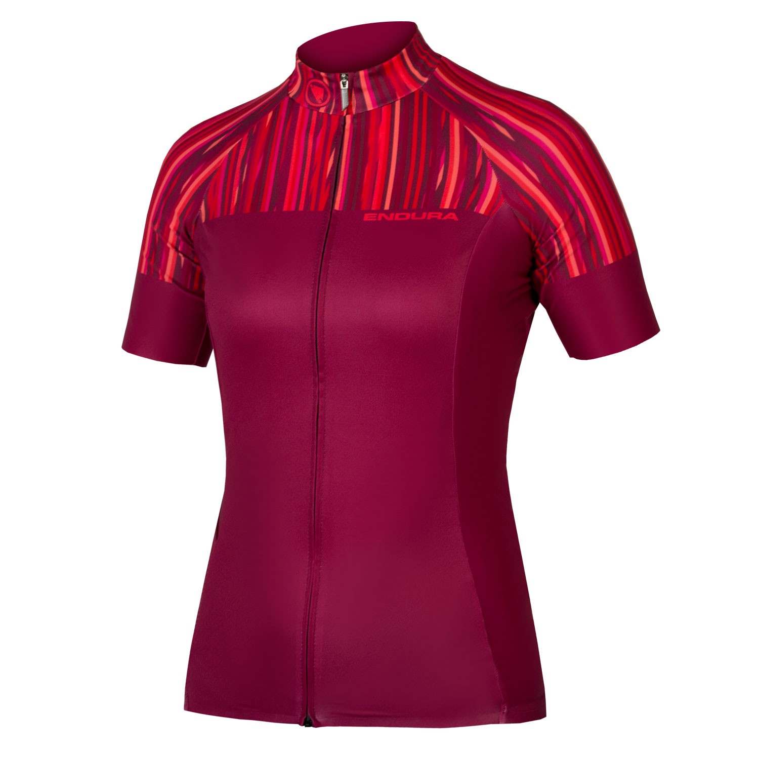 Endura pinstripe maillot de cyclisme manches courtes femme rouge
