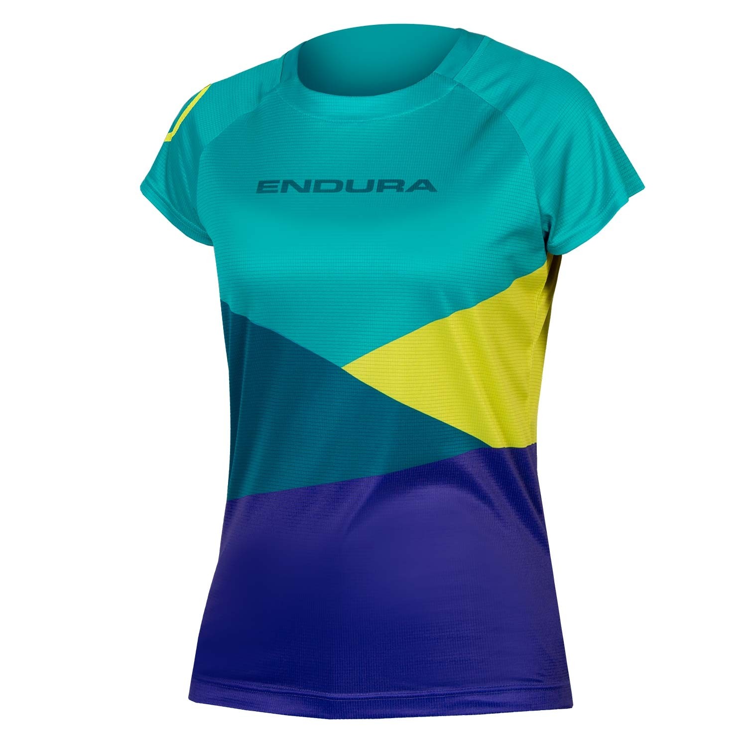 Endura singletrack core print maillot de cyclisme manches courtes femme kingfisher vert