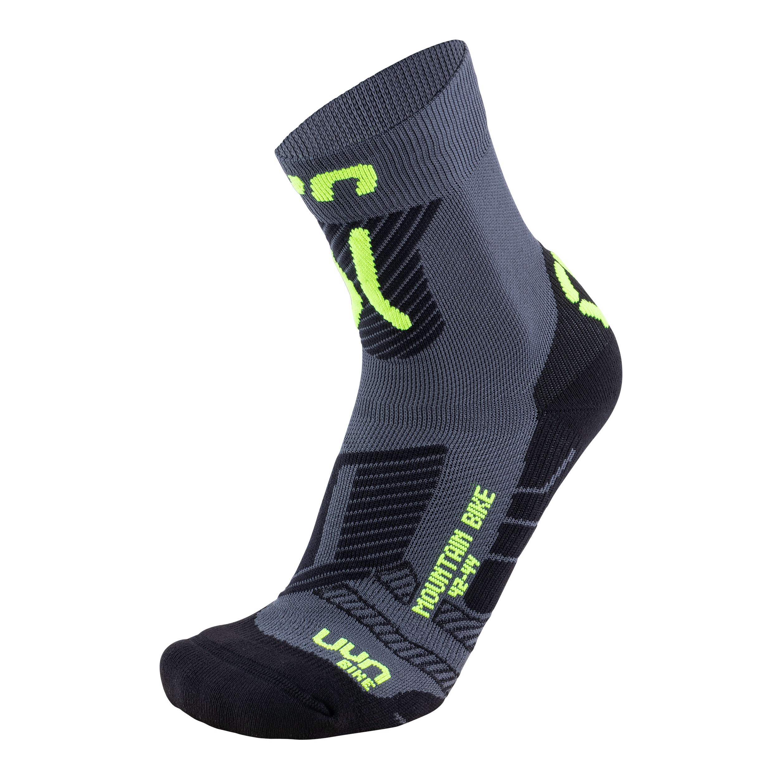 UYN cycling mtb chaussettes de cyclisme anthracite fluo jaune
