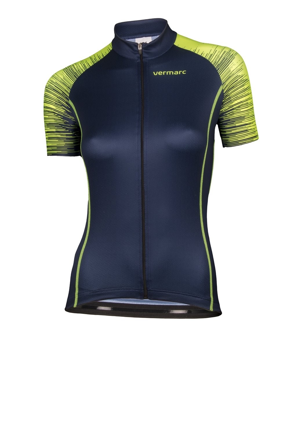 Vermarc seiso sp.l aero maillot de cyclisme manches courtes femme navy bleu fluo jaune
