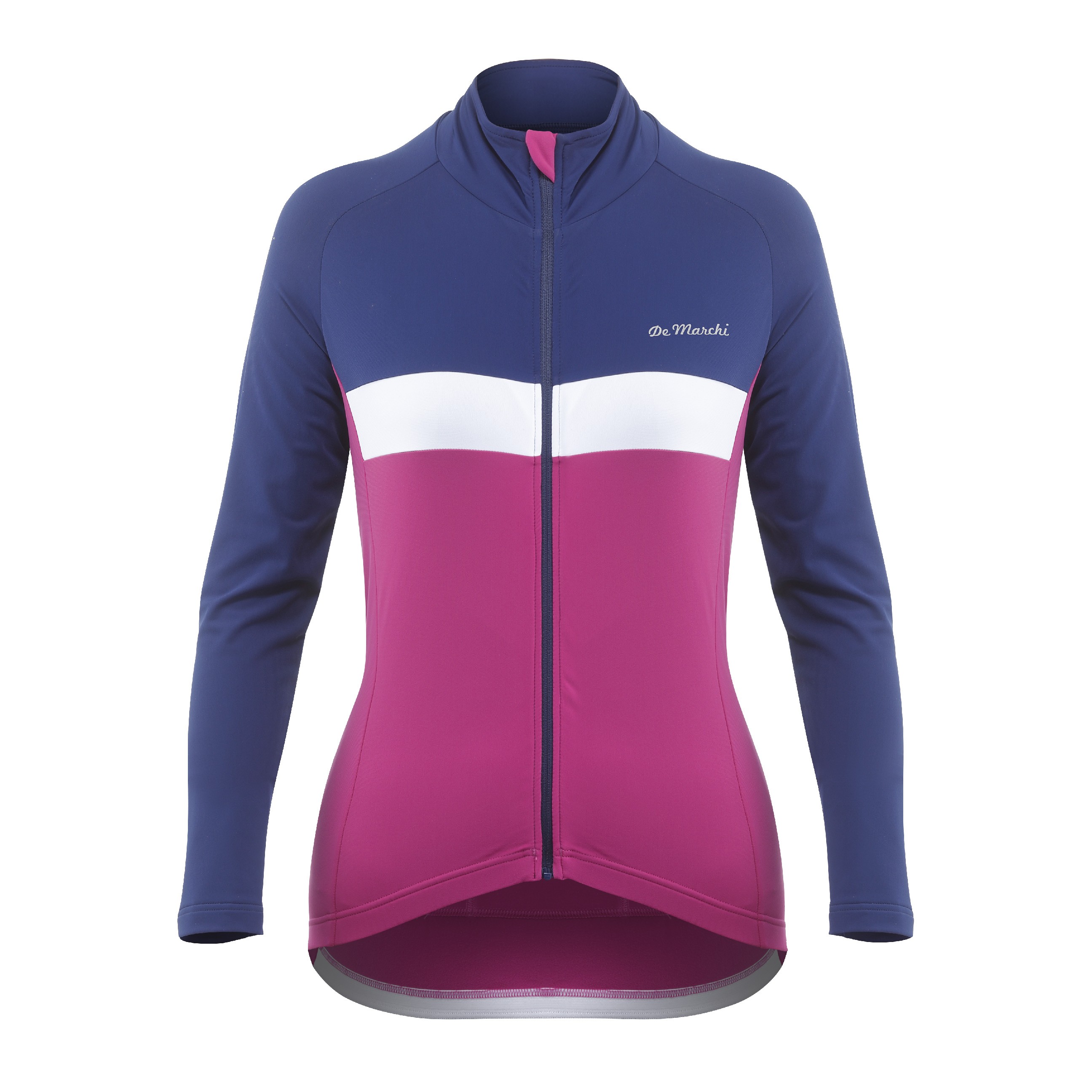 De Marchi monza roubaix light maillot de cyclisme manches longues femme navy rubine rose