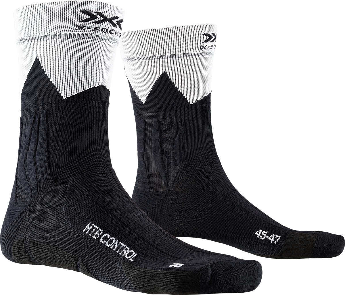X-Socks mtb control chaussettes de cyclisme opal noir zigzag