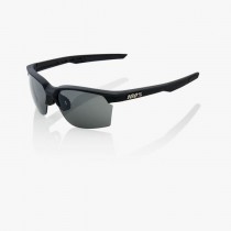 100% sportcoupe fietsbril soft tact zwart - smoke lens
