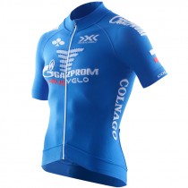 X-Bionic Gazprom race evo biking maillot de cyclisme manches courtes bleu blanc 2018