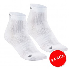 Craft cool mid chaussettes de cyclisme blanc (2-pack)
